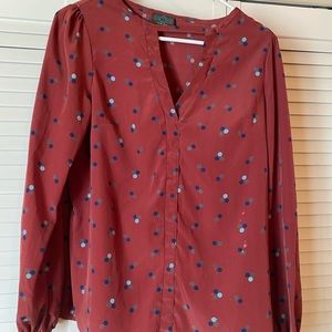 Pokadot Burgundy Blouse 👚 Size Small